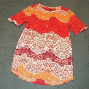 Lands' End Orange patterned top Size 4